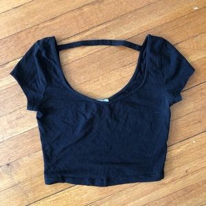 Black Strap Crop Top